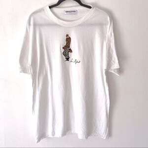 Sonia Rykiel Paris French Designer Animal Print White T-shirt large